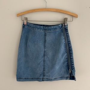 Free People Jean Mini Skirt